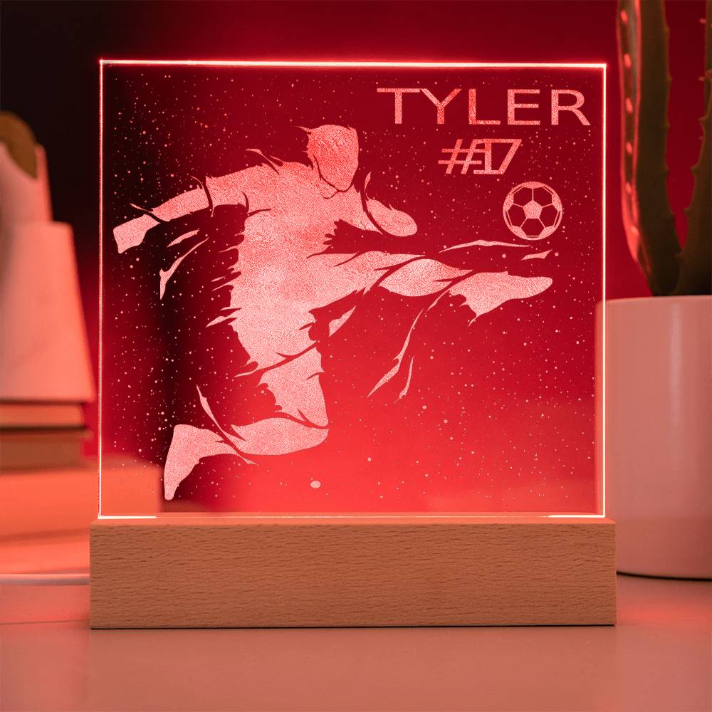 testing new engraved acrylic PT (Soccer niche)