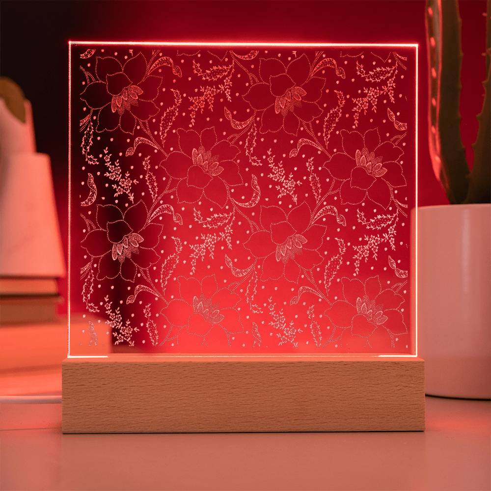 Engraved Acrylic Test 9 - flower pattern