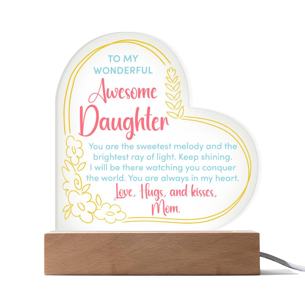 testing new heart acrylic w/ plaque daughter 9.19.23