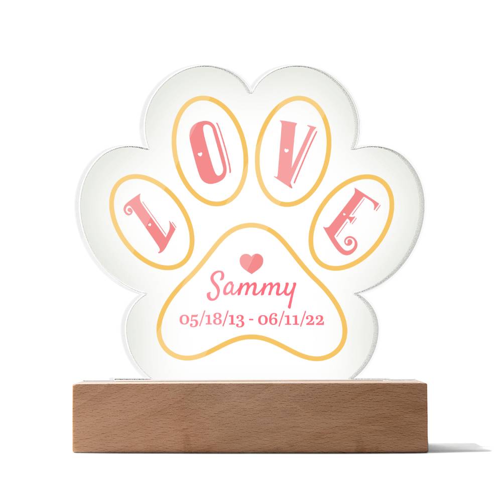 Testing Acrylic Paw Plaque 9/18/23