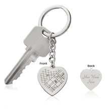 Load image into Gallery viewer, Testing Engraved Map Heart Keychain