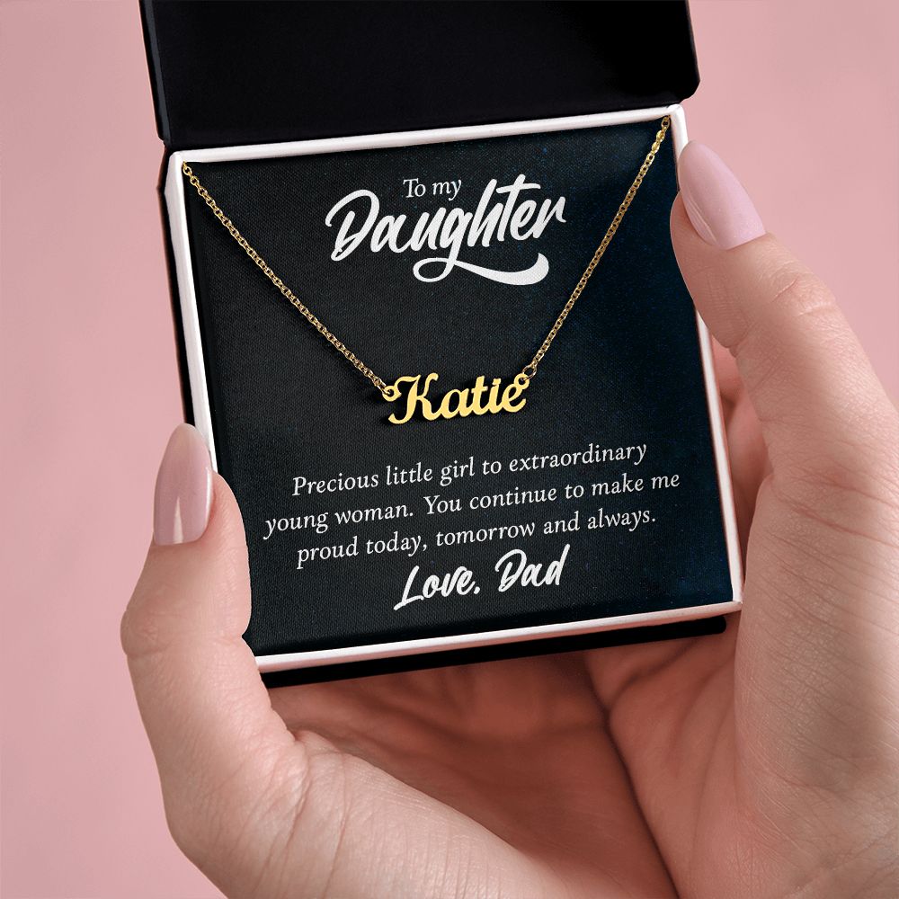 To My Daughter Love Dad Name Necklace