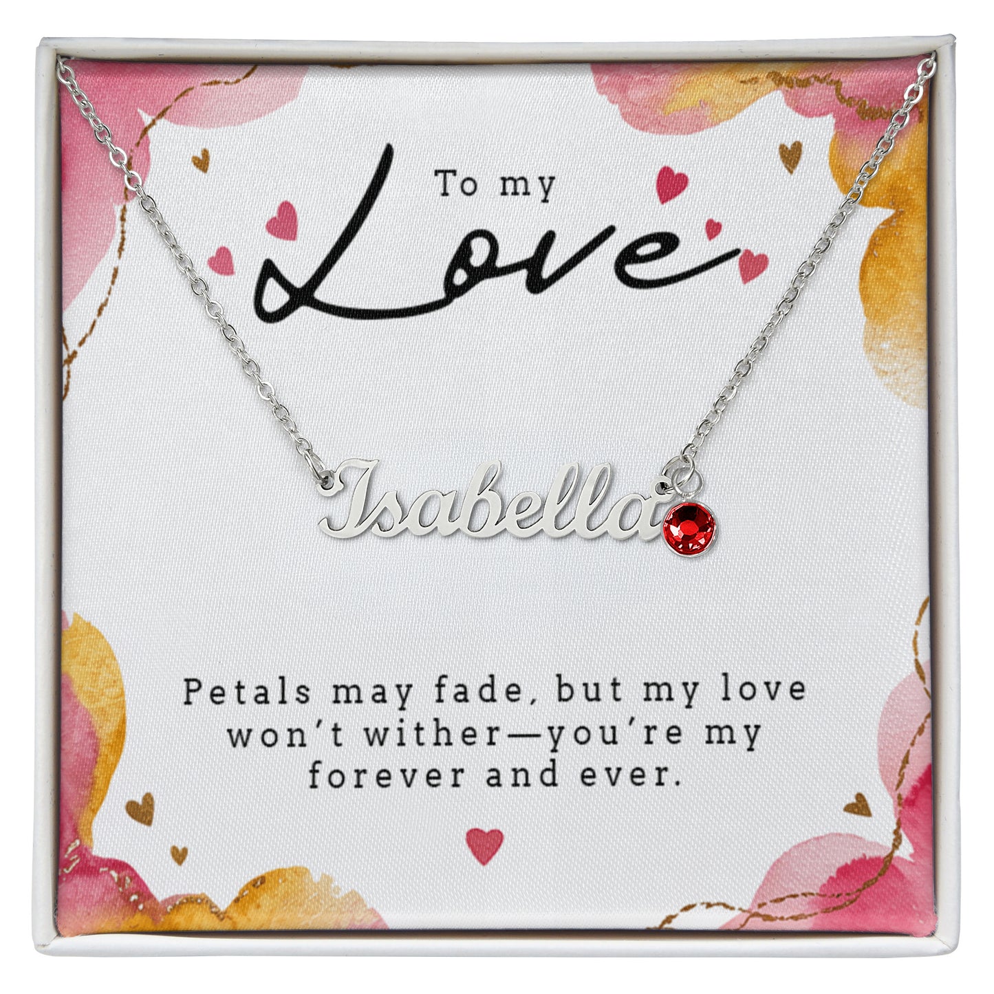 Testing Custom Name Necklace with Birthstone