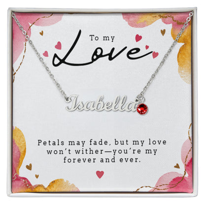 Testing Custom Name Necklace with Birthstone