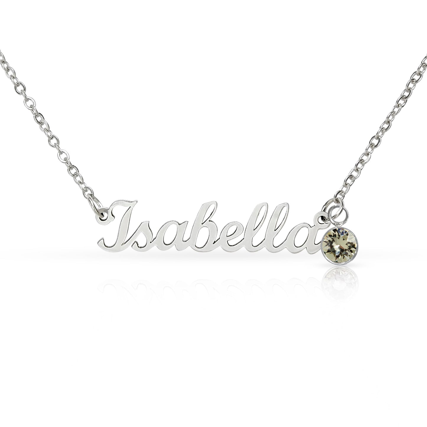 Testing Custom Name Necklace with Birthstone