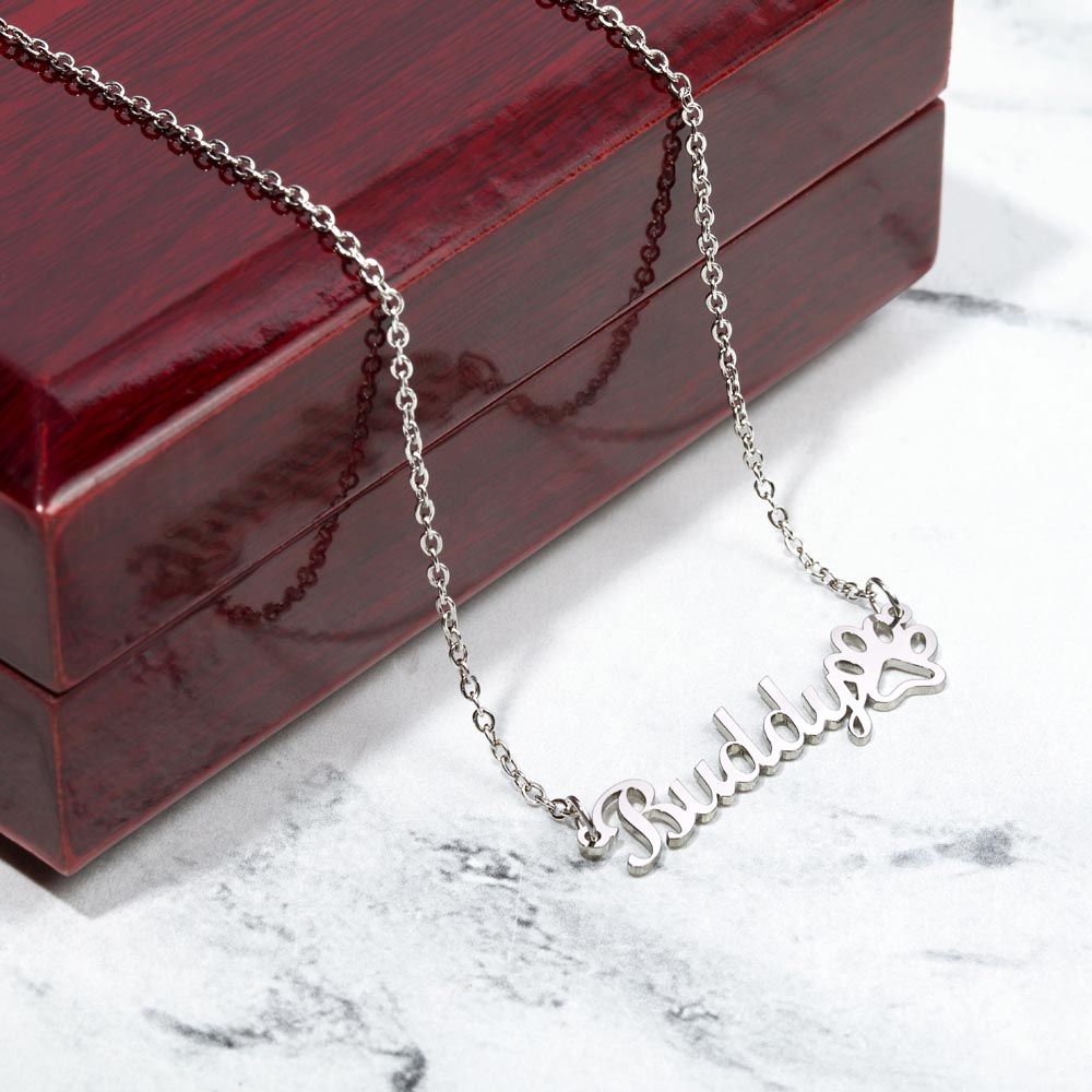 Paw Print Name Necklace 4.25.23
