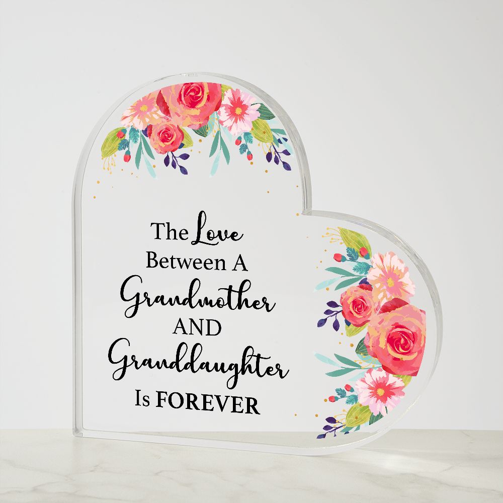 Grandmother & Granddaughter Acrylic Heart