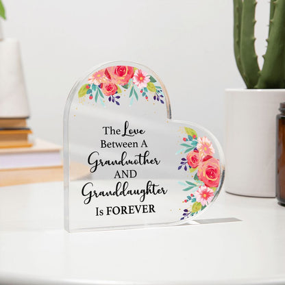 Grandmother & Granddaughter Acrylic Heart