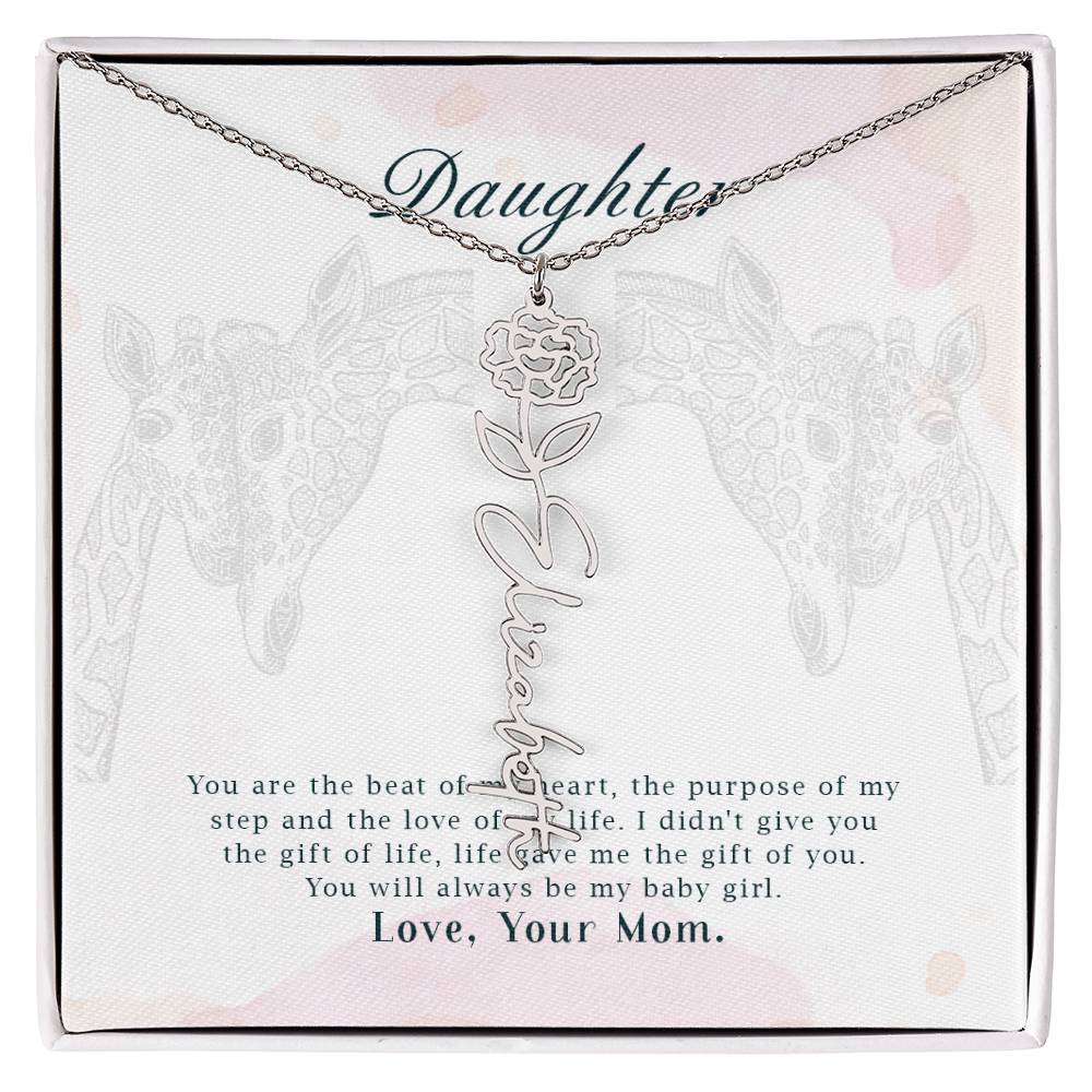 To my Daughter (light background) Flower Name Necklace 8.15.23