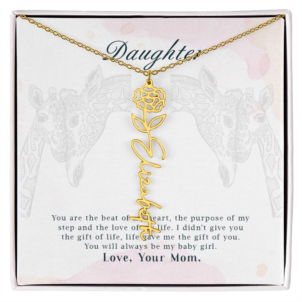 To my Daughter (light background) Flower Name Necklace 8.15.23