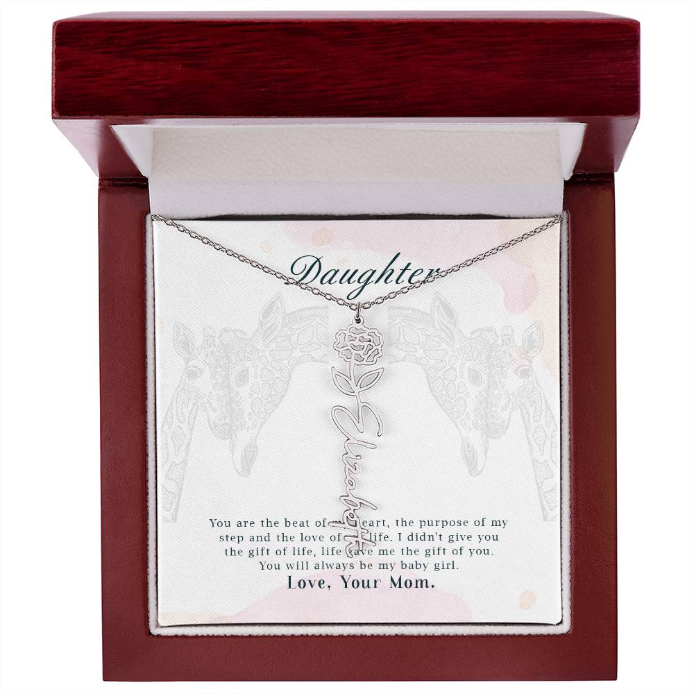 To my Daughter (light background) Flower Name Necklace 8.15.23