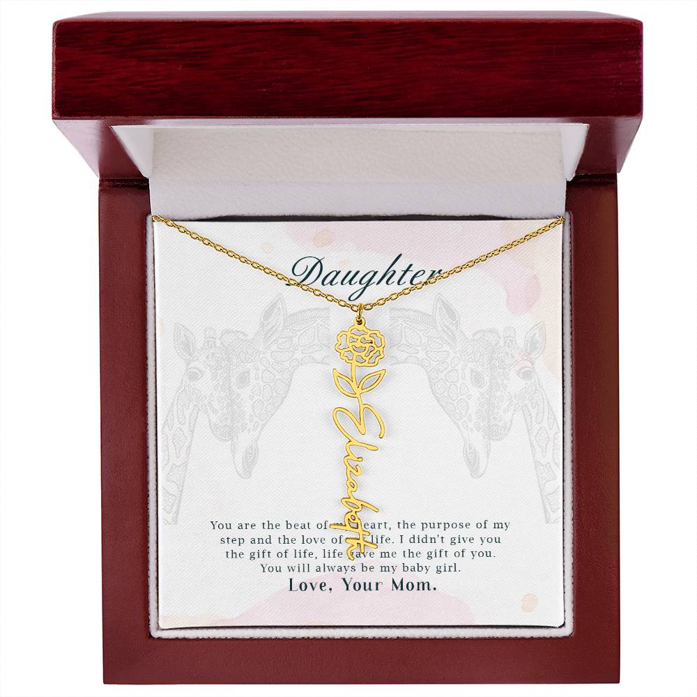 To my Daughter (light background) Flower Name Necklace 8.15.23