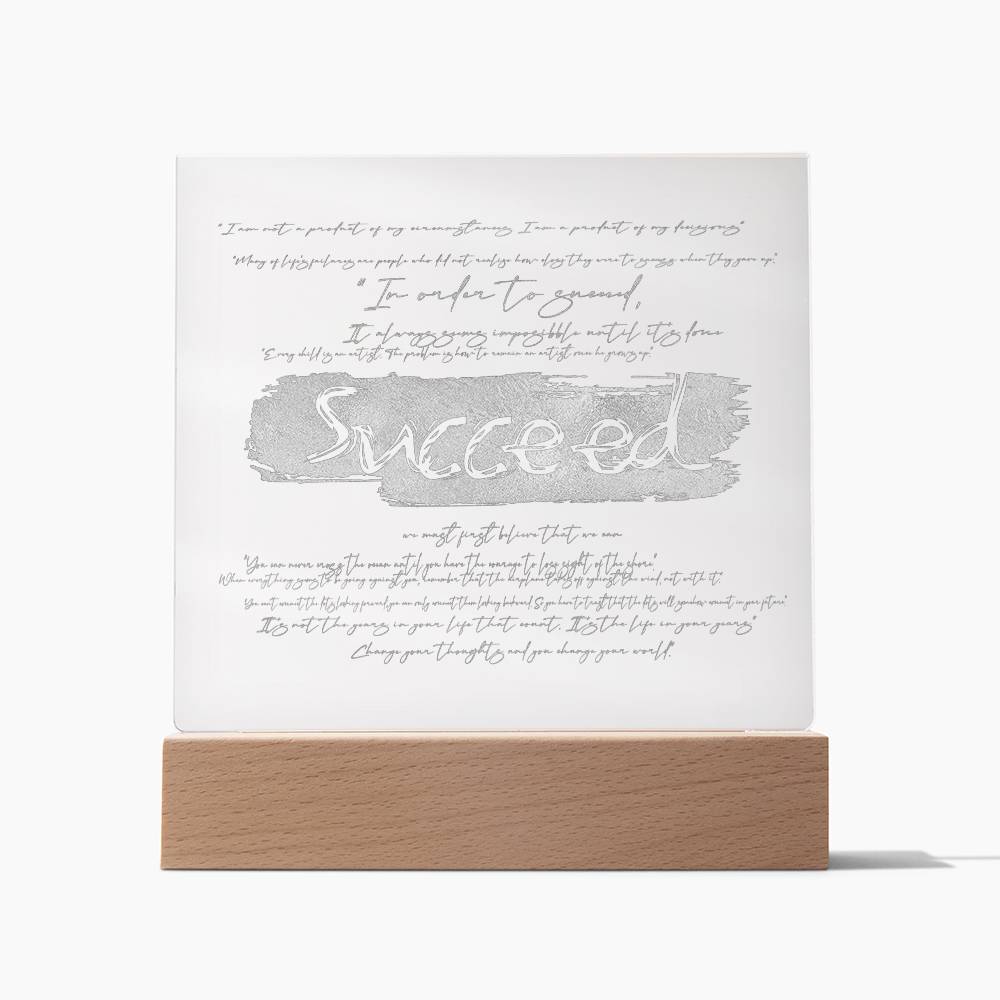 Engraved Acrylic Test 27-Succeed