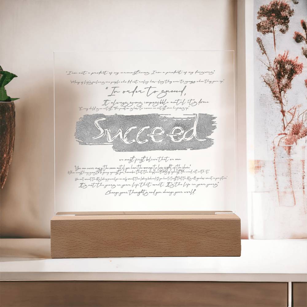 Engraved Acrylic Test 27-Succeed