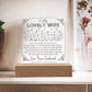 Engraved Acrylic Test 14-To My Lovely Wife Love Is An Emotion