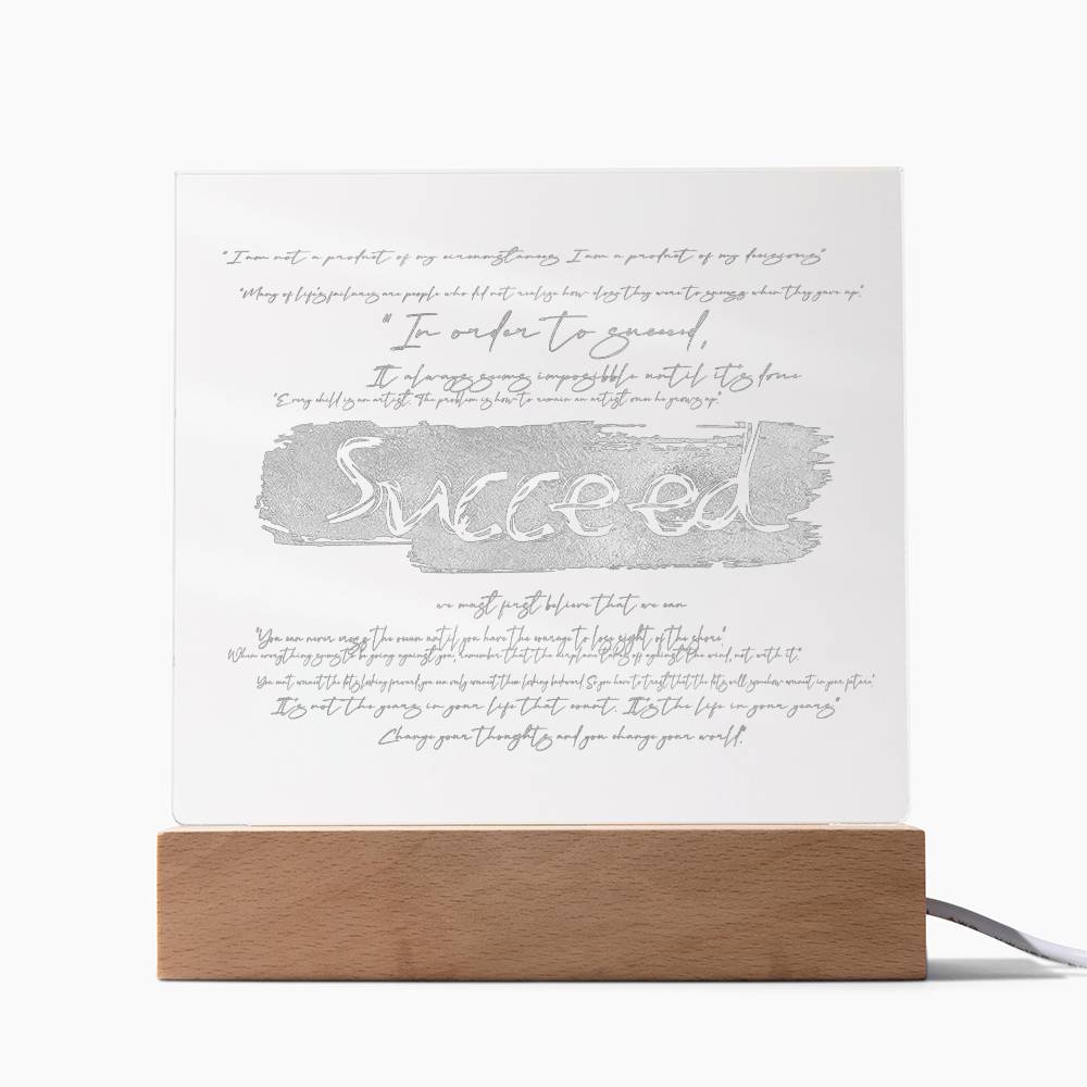 Engraved Acrylic Test 27-Succeed