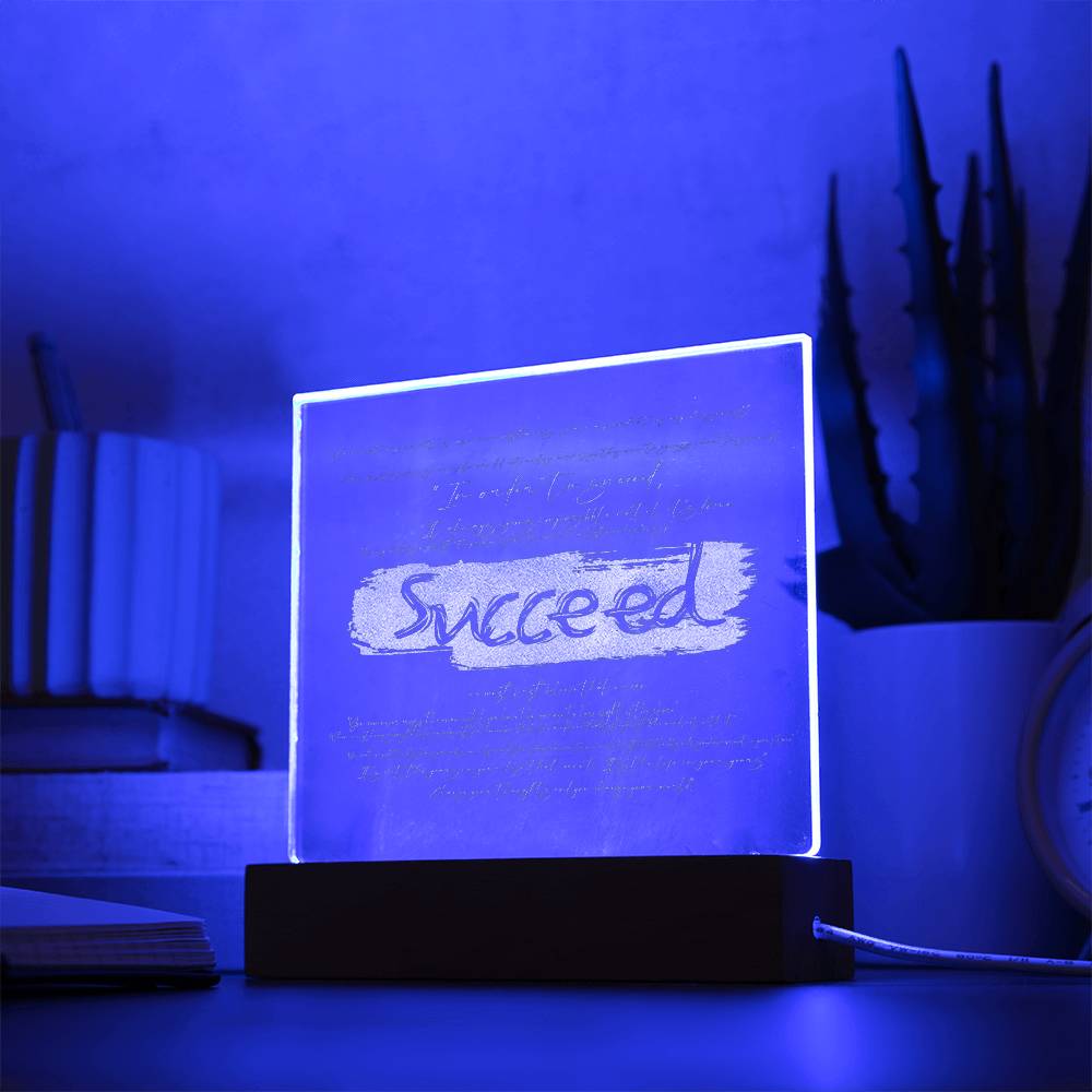 Engraved Acrylic Test 27-Succeed