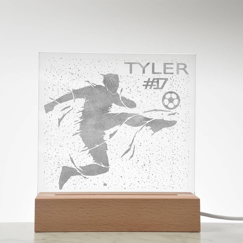 testing new engraved acrylic PT (Soccer niche)