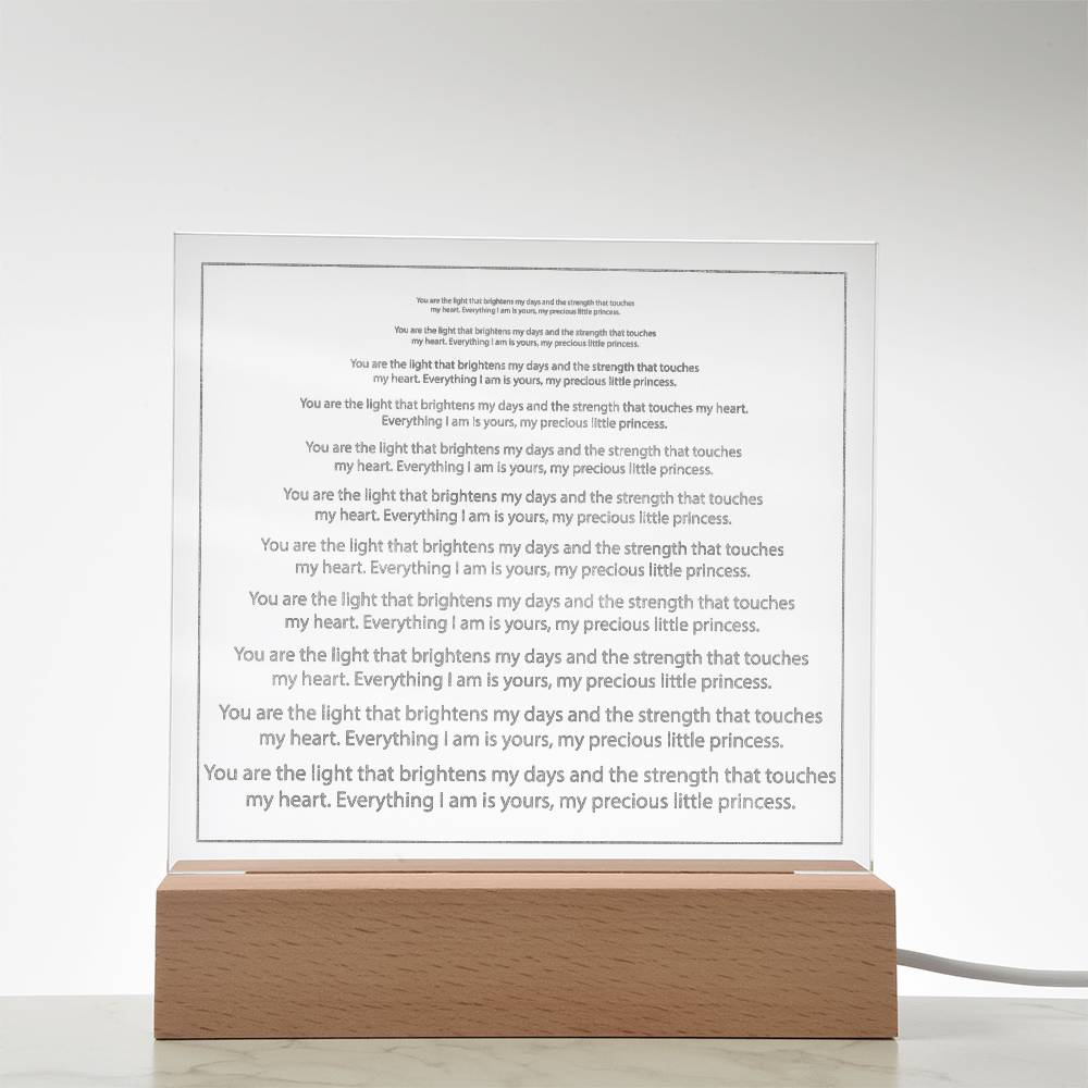 Engraved Acrylic Test 2 - text sizes