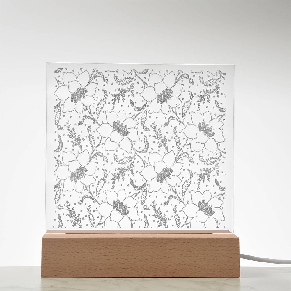 Engraved Acrylic Test 9 - flower pattern