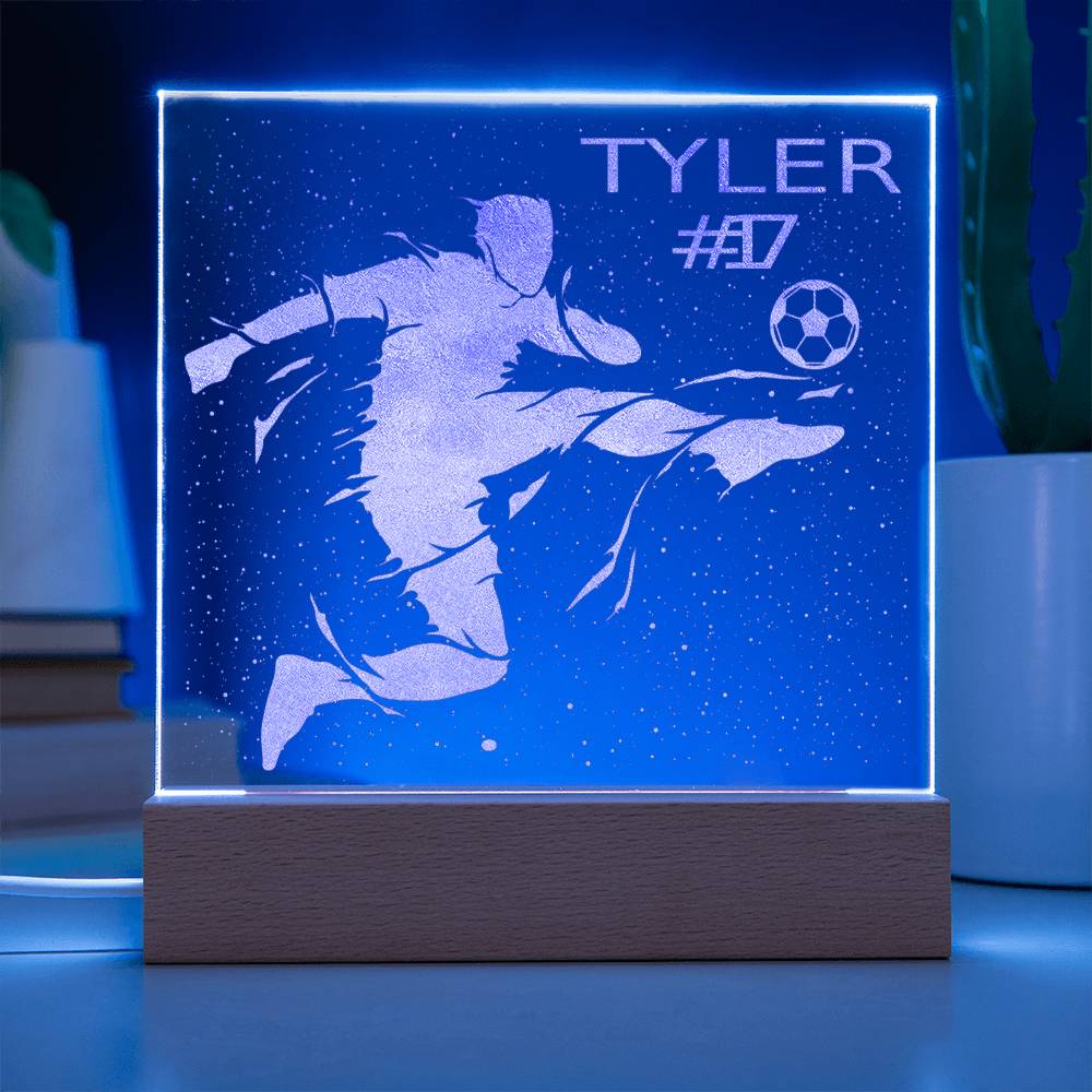 testing new engraved acrylic PT (Soccer niche)