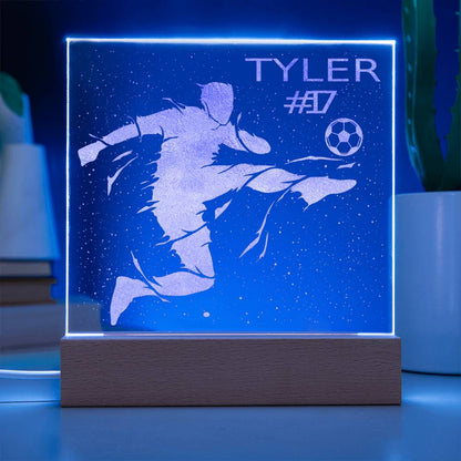 testing new engraved acrylic PT (Soccer niche)