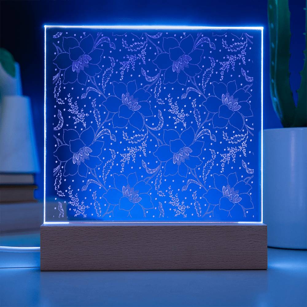 Engraved Acrylic Test 9 - flower pattern