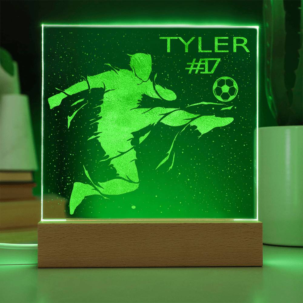 testing new engraved acrylic PT (Soccer niche)