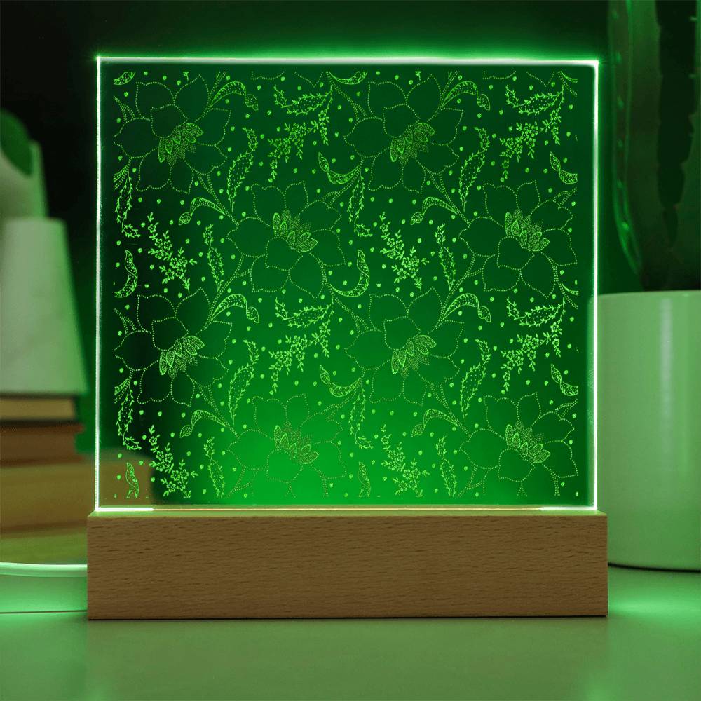 Engraved Acrylic Test 9 - flower pattern