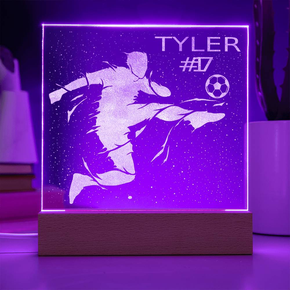 testing new engraved acrylic PT (Soccer niche)