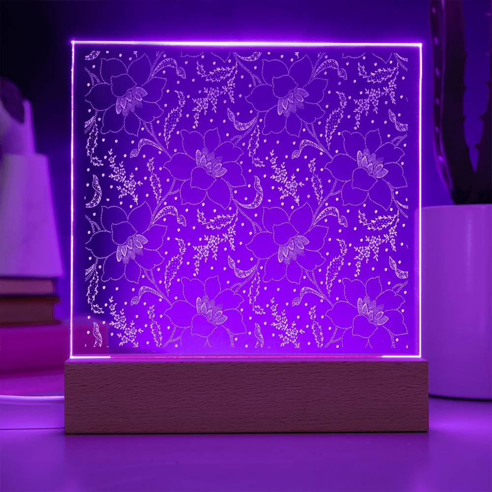 Engraved Acrylic Test 9 - flower pattern