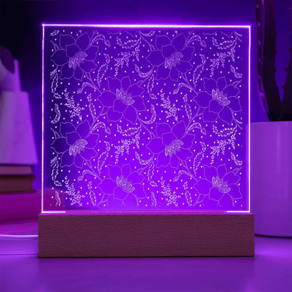 Engraved Acrylic Test 9 - flower pattern