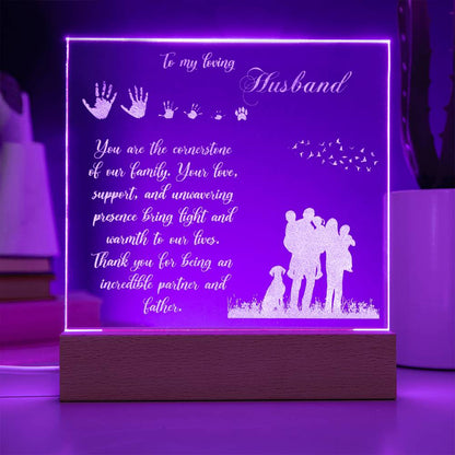 Engraved Acrylic Test 12-Husband You Are the Cornerstone