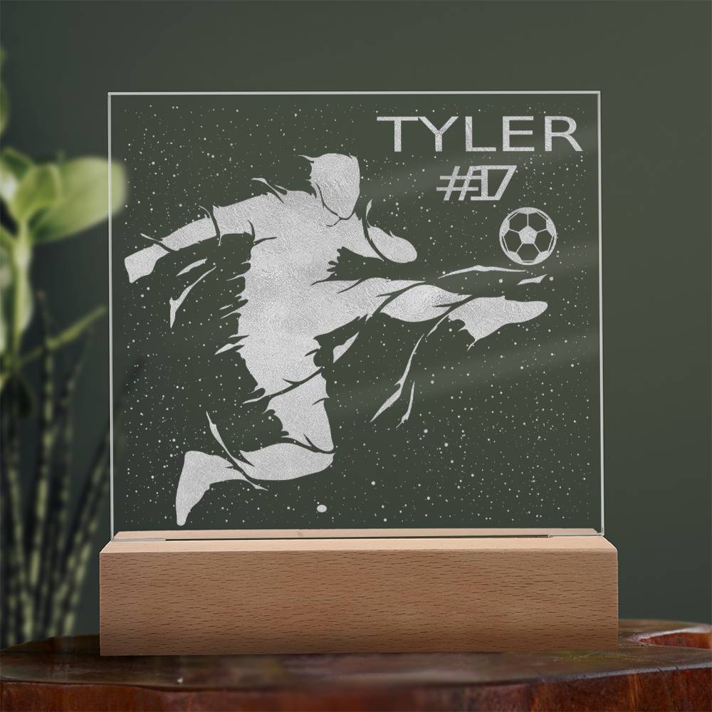 testing new engraved acrylic PT (Soccer niche)