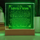 Engraved Acrylic Test 13-To My Lovely Wife