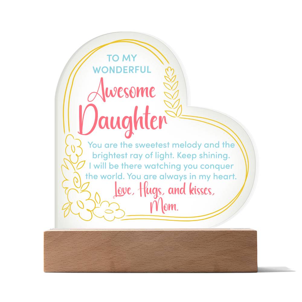 testing new heart acrylic w/ plaque daughter 9.19.23