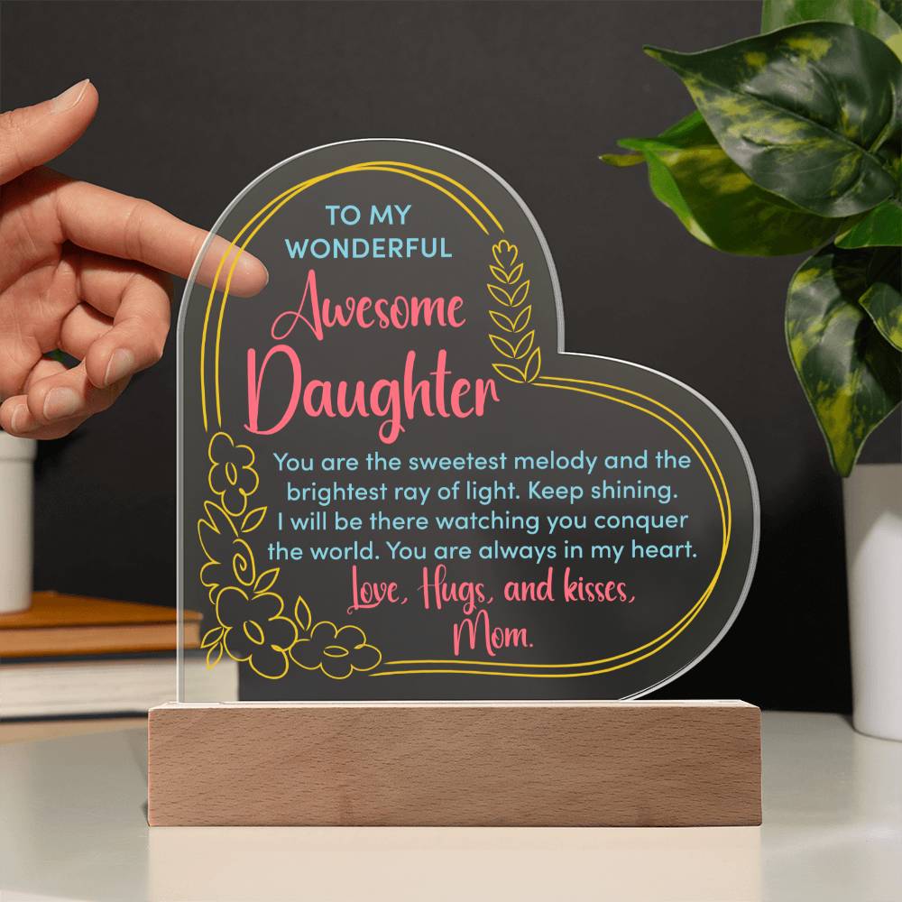 testing new heart acrylic w/ plaque daughter 9.19.23