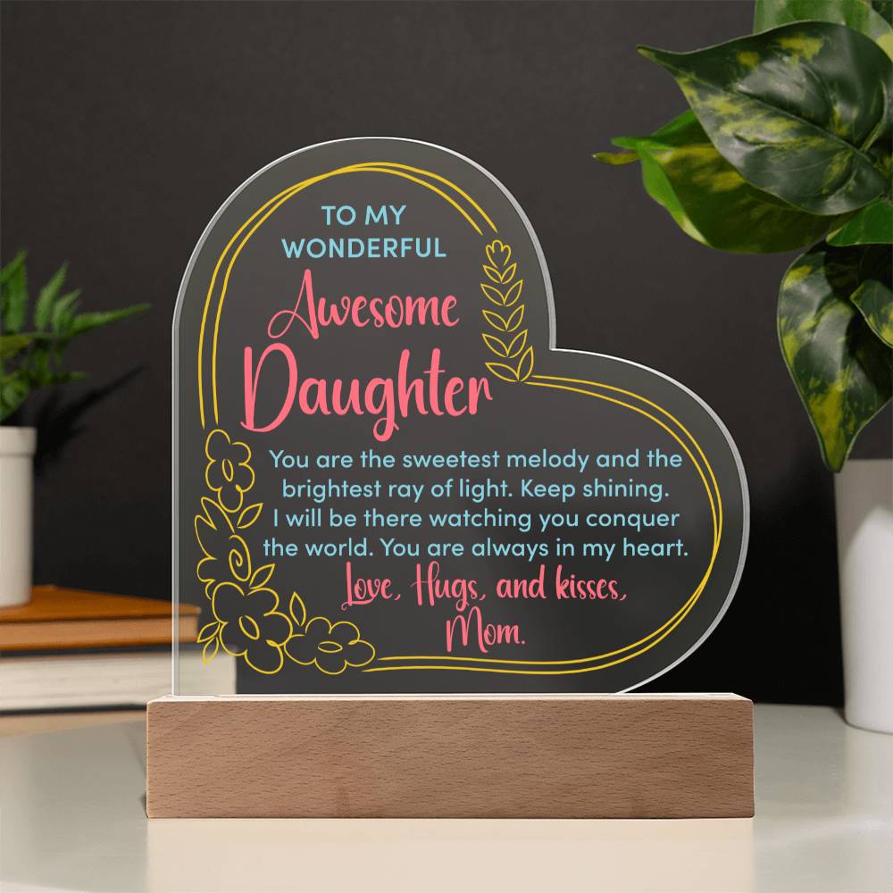 testing new heart acrylic w/ plaque daughter 9.19.23