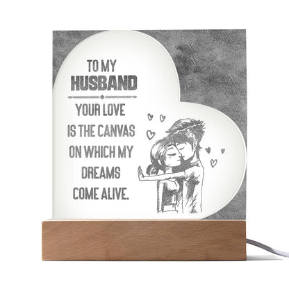 testing engraved acrylic heart - mushy mush
