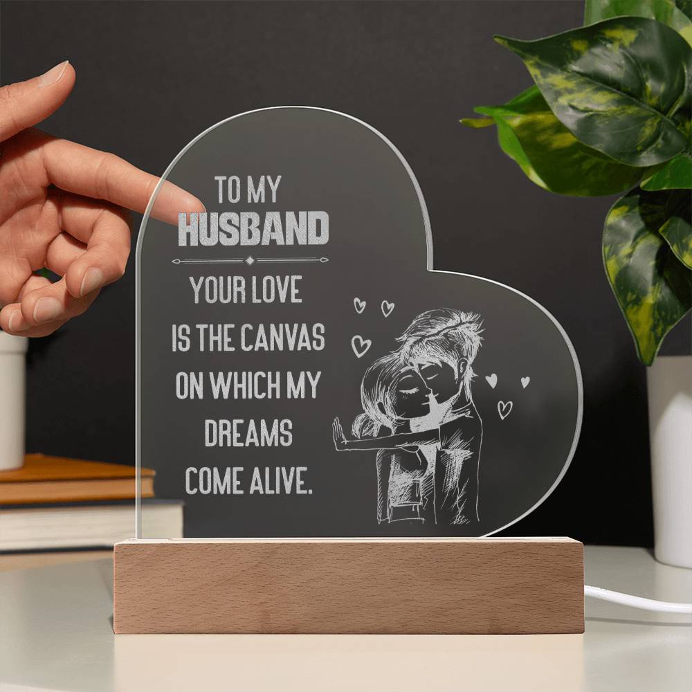 Engraved Heart - Husband
