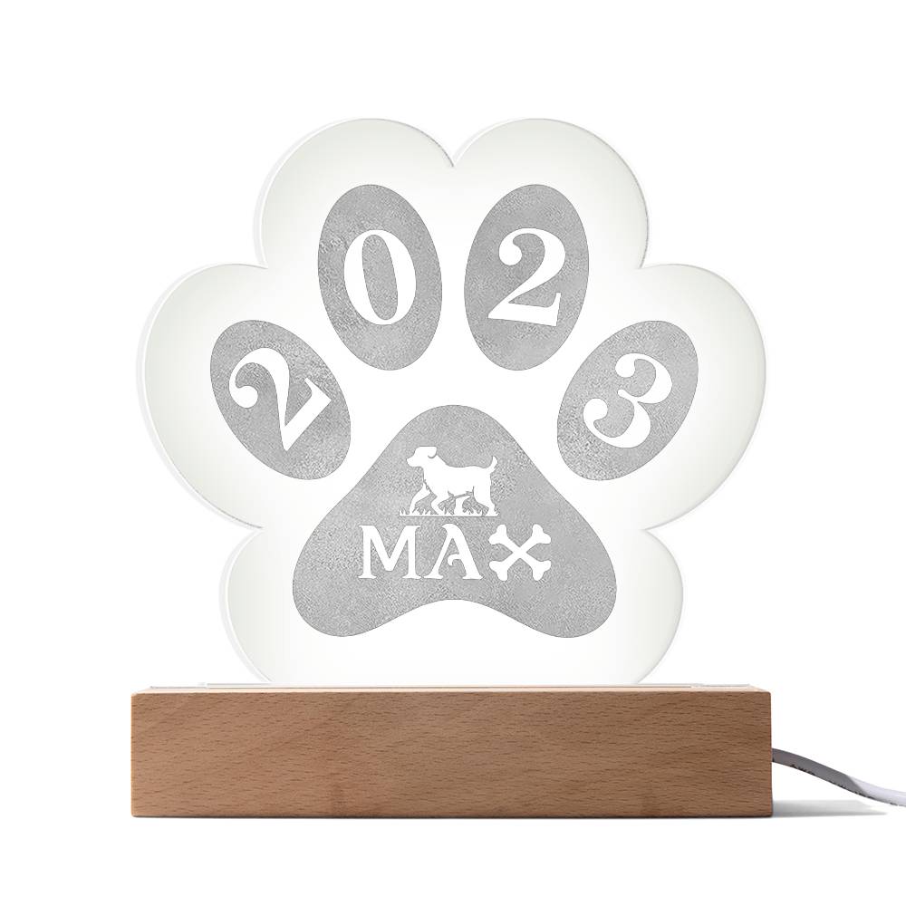 Testing Engraved Paw Acrylic