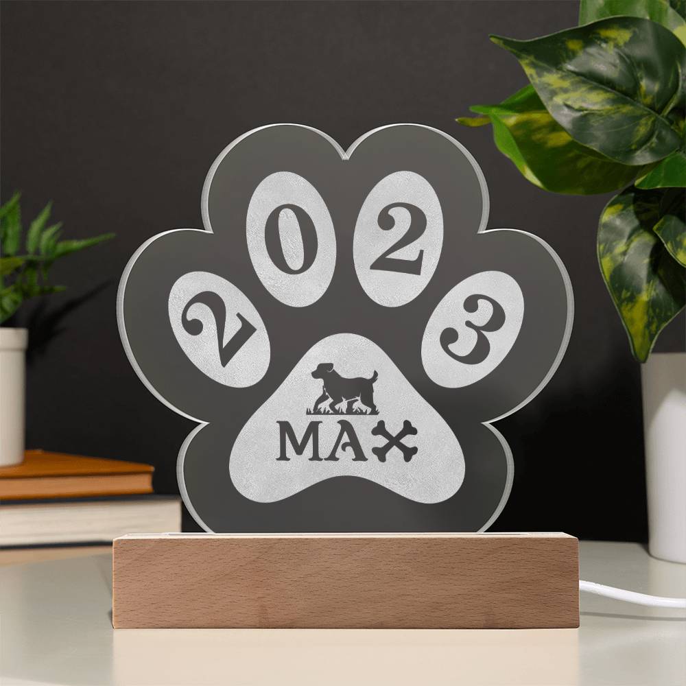Testing Engraved Paw Acrylic