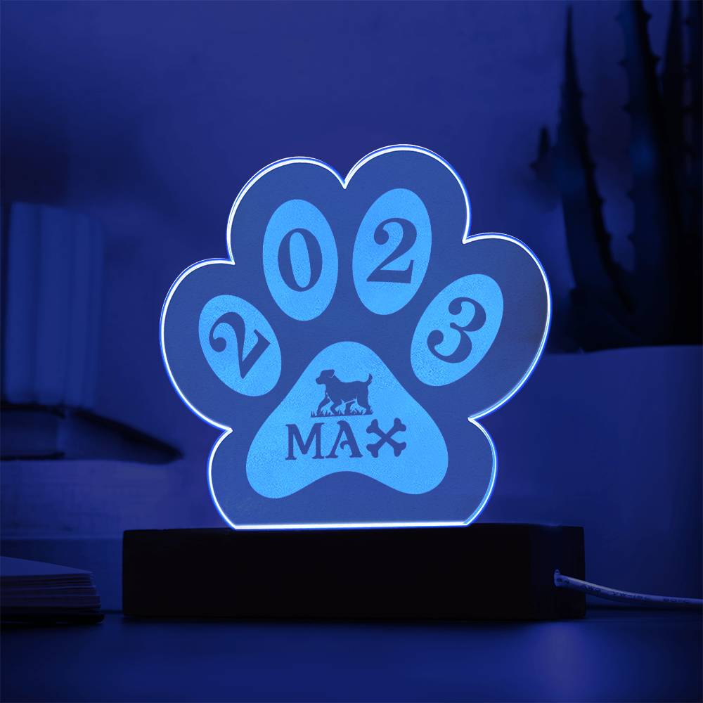 Testing Engraved Paw Acrylic