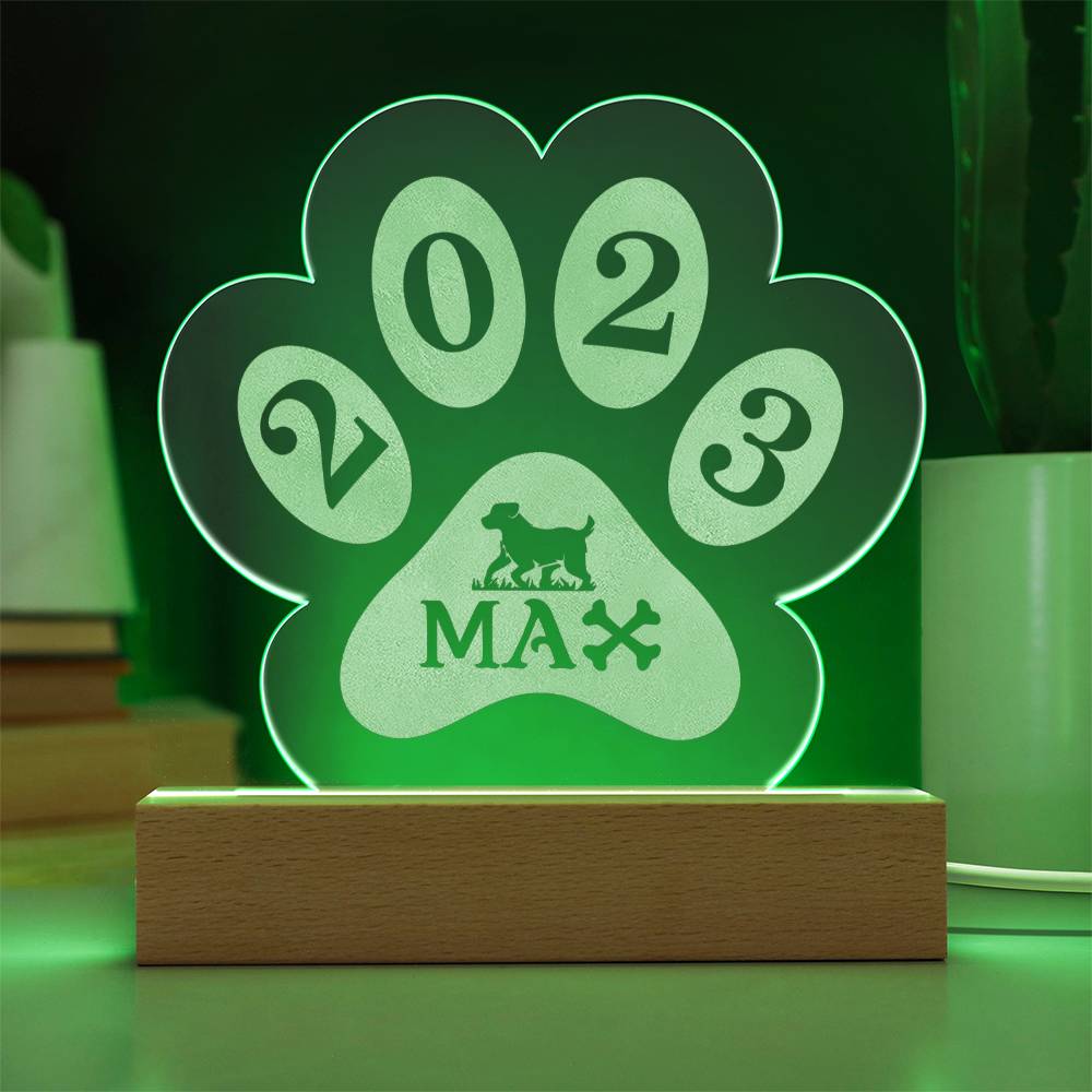 Testing Engraved Paw Acrylic