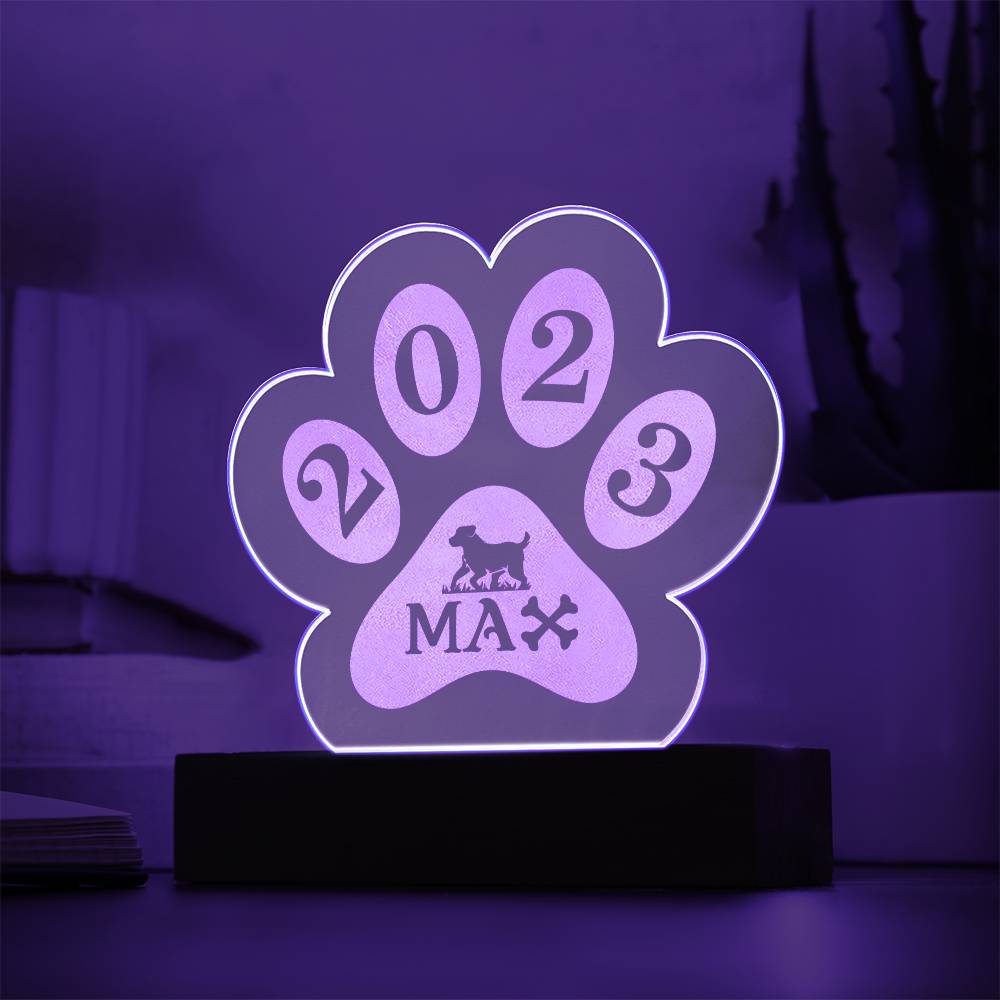 Testing Engraved Paw Acrylic