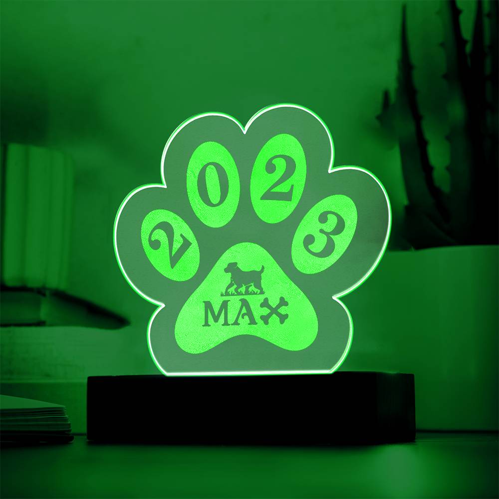 Testing Engraved Paw Acrylic