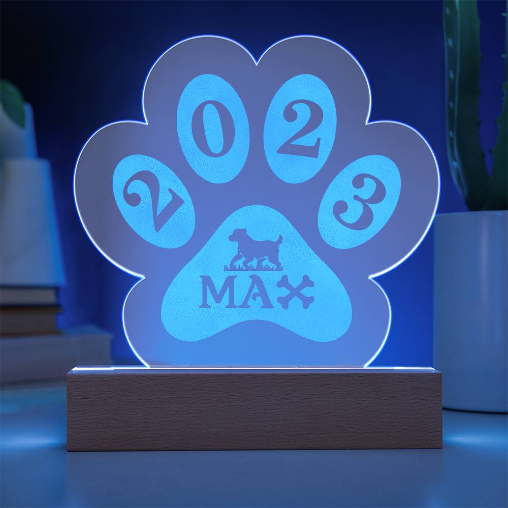 Testing Engraved Paw Acrylic