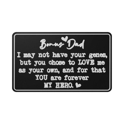 testing bonus dad wallet card