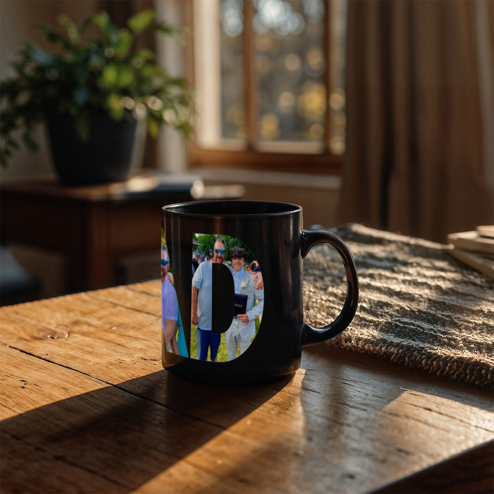 Black ceramic mug