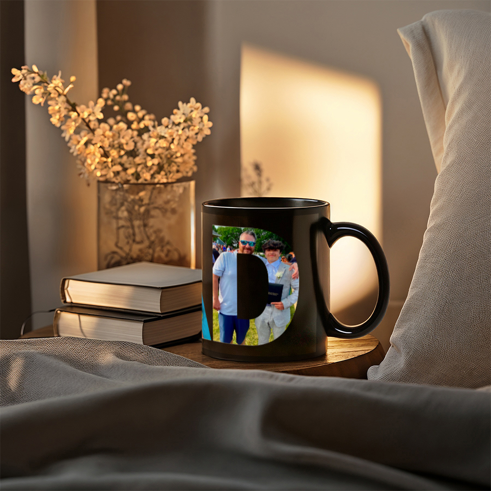 Black ceramic mug